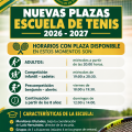 NUEVAS PLAZAS ESCUELA DE TENIS 2026 – 2027